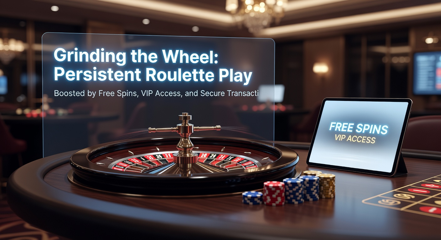 VIP-Bereich eines Online-Casinos mit Roulette-Tisch, goldenen Chips und sicheren Zahlungssymbolen, die Ausdauer und Sicherheit betonen