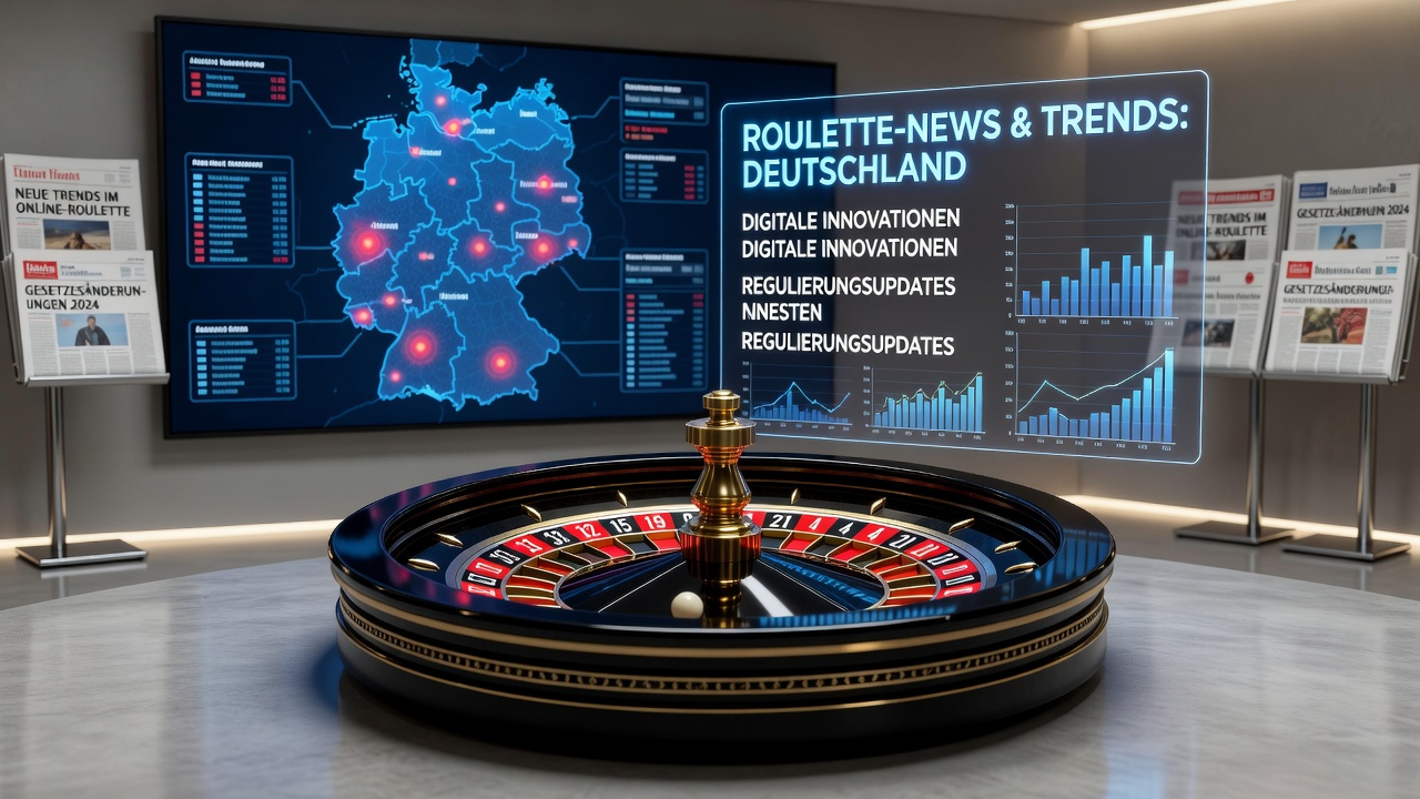 Blick auf die Veranstaltungshalle der Spielbank Berlin während der Dealer-Meisterschaft mit Roulette-Tischen und Teilnehmern