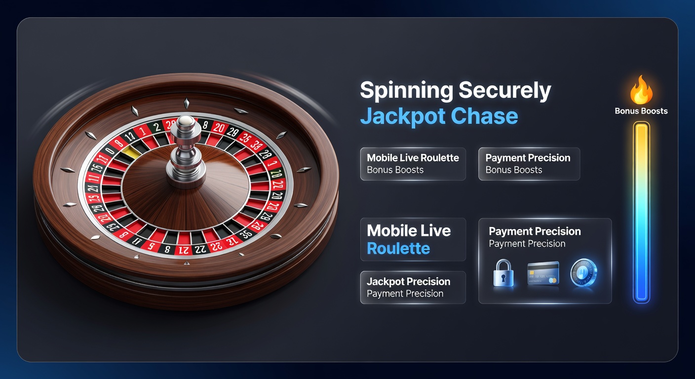 Smartphone mit Live-Roulette-Tisch und sicherem Zahlungssymbol, das die Jackpot-Jagd im Mobile Casino beleuchtet